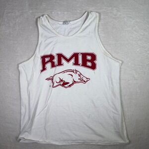 Arkansas Razorbacks RMB Tank Top White Sleeveless Athleisure Women's‎ XL